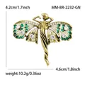 Spilla angelo vintage in smalto verde con cristalli ed elegante finitura oro lucido - Stile Angelo Vintage (MM-BR-2232) / Verde Oro Antico