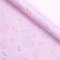 Pink cartoon gift wrapping paper with colorful baby-themed illustrations - Baby Bottle / 50x70cm