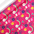 Premium cartoon gift wrapping paper with rainbow and smiley face patterns for kids - Smiley Rainbow Pink / 50x70cm