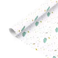 Cartoon leaf pattern gift wrapping paper for children birthday gifts with white background - Greenery Foliage / 50x70cm