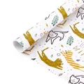Roll of cute cartoon animal gift wrapping paper for children's birthday presents - Wild Leopard / 50x70cm