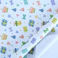 Cute cartoon birthday gift wrapping paper with cakes and lollipops pattern - Colorful Hearts Style / 50x70cm