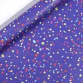 Vibrant purple birthday gift wrapping paper featuring colorful confetti and star patterns - Ribbon Party / 50x70cm