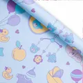 Cute cartoon baby themed blue gift wrapping paper with ducks and toys pattern - Handbell / 50x70cm