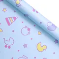 Light blue cartoon wrapping paper for children's birthday gifts with cute toys pattern - Little Duck / 50x70cm