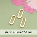 18k gold plated oval carabiner jewelry clasp for DIY bracelets, size 19.1mm by 7.8mm - M82415 Universal Gold Spring Clasp