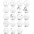Silver mirror acrylic hexagonal table numbers 1-19 for wedding and restaurant decor - Silver Numbers 1-19 (BT060)