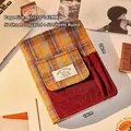 Vintage American style A5 plaid fabric notebook with 100 sheets of grid and lined paper - Winter Newsletter A5