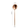 Elegant rose gold stainless steel round spoon, 20.8cm length with mirror polished finish - Dinner Spoon / Rose Gold