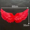 Ali d'angelo in piume rosse 60x35cm per costume da fata e spettacolo per bambine - Rosso - Ali non luminose