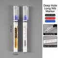 Long nib waterproof fast-drying deep hole marking pen with integrated 3cm ruler scale - Oil-based Long Tip / Large Capacity / Blue