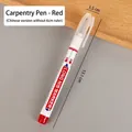 Red long nib marker pen for woodworking and deep hole marking - Oil-based Long Tip / Chinese Version / Red