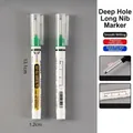 Professional green long-nib waterproof marking pen with 2cm tip and integrated 3cm scale - Oil-based Long Tip / Large Capacity / Green