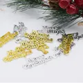 Merry Christmas decoration charms in gold and silver plating for festive decor - 4.5CM / Gold