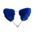 Plush blue cat ear headband accessory for Halloween and Christmas cosplay parties - Royal Blue Blue Inner