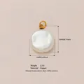 Pendente perla barocca bianca tonda con gancio in rame placcato oro 18K per collane - Perla artificiale piatta (Ciondolo)