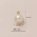 Elegante ciondolo con perla bianca e asola in rame dorato per creazione di gioielli fai da te - Perla artificiale rotonda (Ciondolo)
