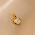 Elegant gold heart-shaped pendant with pearl inlay for creative DIY jewelry making - Heart Artificial Pearl (Charm)