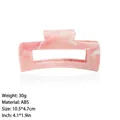 Elegant pink marble pattern large hair claw clip made of durable ABS material for women - 10.5cm Square - ABS-M-2503 Pink