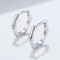 Elegant 925 sterling silver bamboo-joint hoop earrings with a chic minimalist design. - Silver
