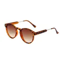Detail shot of retro tortoiseshell fashion sunglasses with brown gradient lenses - Leopard Print