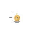 Polished 18k gold plated letter O alphabet pendant for DIY jewelry, 14mm by 10mm - Letter O