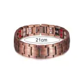 Men's red copper magnetic bracelet with 21cm size mark shown on white background - Bottom Four-in-One Magnets