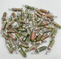 Bulk natural unakite hexagonal point crystal bullet pendants for jewelry making - Unakite