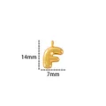 Polished 18k gold plated balloon letter F pendant for DIY necklace and bracelet jewelry - Letter F