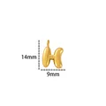 18k gold plated letter H pendant charm for DIY jewelry making, 14mm size detail - Letter H