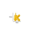 High quality 18K gold plated balloon letter K alphabet pendant with size markings - Letter K
