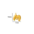 Premium 18k gold plated letter M pendant charm for DIY jewelry making 14x11mm size - M