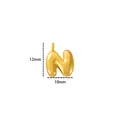 18k gold plated 3D puffed initial letter N pendant charm measuring 12mm x 10mm - Letter N