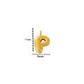 Small 18k gold plated balloon letter P pendant for DIY jewelry making 11mm by 9mm size - Letter P