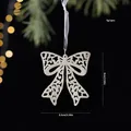 Silberne Glitzerschleife Weihnachtsbaumanhänger festliche Dekoration 9cm x 8,5cm - Schleife