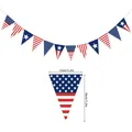 US-Flaggen-Wimpelkette mit 13x18 cm Maßangaben für die Independence Day Partydeko - 12Stk Dreieck Banner