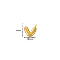 High polished 18k gold plated puffy letter V pendant charm for DIY jewelry 13mm - Letter V