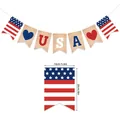 USA Flagge Girlande Banner 14x20cm für festliche Unabhängigkeitstag Party Deko - USA Buchstaben Banner