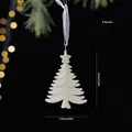Glitter white Christmas tree hanging ornament with dimensions - Christmas Tree