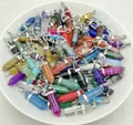 Bulk collection of natural crystal stone hexagonal bullet pendants in assorted colors - Mixed Colors