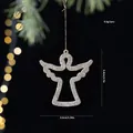 Glittery champagne angel Christmas tree ornament with 9.4x8.6cm size dimensions - Angel