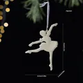 Elegant white ballerina Christmas tree ornament with glitter finish and dimensions - Ballet Girl