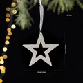 White glitter star Christmas ornament with dimensions 10cm by 9.5cm for tree decor - Hollow Star