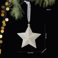 Sparkling white glitter star Christmas tree hanging ornament with 3.54 inch diameter - 3D Star