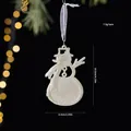 Glittery white snowman Christmas tree ornament hanging decoration with 10.5cm height - Snowman