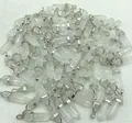 Wholesale bulk clear quartz crystal hexagonal column bullet pendants with silver caps - White Crystal