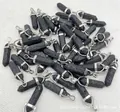 Bulk black lava stone hexagonal pillar pendants with silver-plated jewelry bails - Volcanic Rock