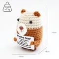 Handgestrickte Häkel-Otterpuppe mit einer Inspirationskarte zum Stressabbau, 9 cm hoch - Otter-Stil