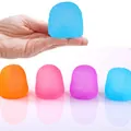 Close-up of colorful ice cube maltose squeeze toy showing squishy texture and hand size. - 6.5cm Rainbow Candy Purple (OPP Bag)