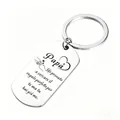 Custom stainless steel keychain for Dad with Italian text and heart on white background - Italian To Father Heart Style (JPB-132)